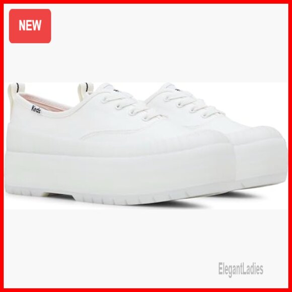 Women's Platform Sneakers, Weather-Resistant Canvas, Ankle-High Bootie - Picture 6 of 6